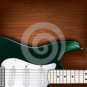 Abstract grunge music background with electric guitar