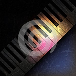 Abstract grunge music background with piano