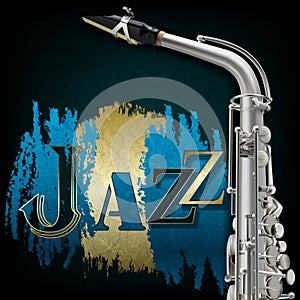 Abstract grunge music background with saxophone