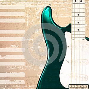 Abstract grunge piano background with electric guitar