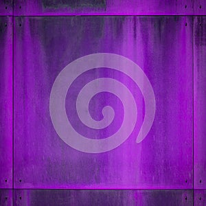 Abstract grunge purple color colored colorful painted metal steel board frame wall texture background square