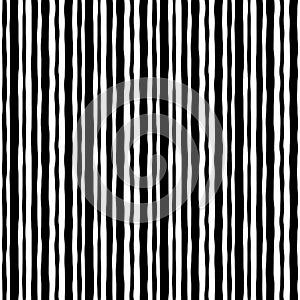 Abstract grunge style striped black lines seamless pattern