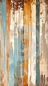 Abstract Grunge Texture Background with Vertical Stripes of Blue and Brown