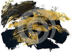 Abstract grunge texture. Golden and black stroke texture.