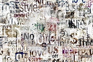 Abstract grunge urban geometric chaotic words, letters background