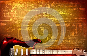 Abstract grunge vintage sound background electric guitar vector illustration