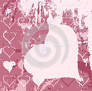 Abstract grungy background heart illustration