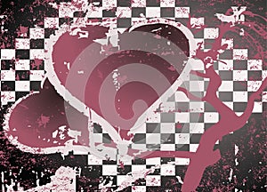 Abstract grungy background heart illustration