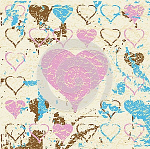 Abstract grungy heart illustration raster
