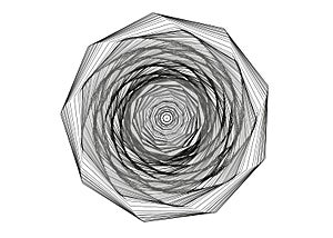 Abstract guilloched object Black vector isolated on a white background