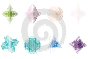 Abstract guilloched object color vector isolated on a white background photo