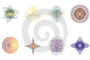 Abstract guilloched object color vector isolated on a white background photo