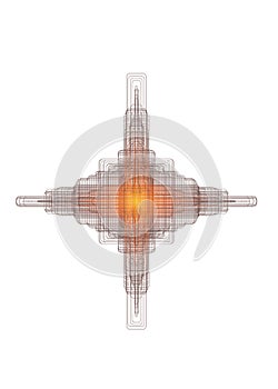Abstract guilloched object color vector isolated on a white background photo