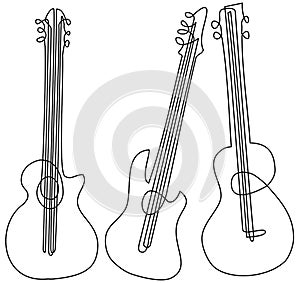 Abstract guitar one line drawing