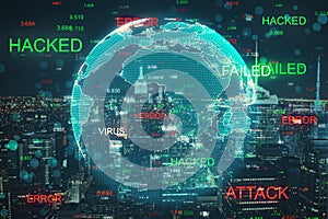 Hacking and attack concept