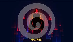 Abstract hacker concept steals information from computers on the network.