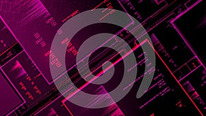 Abstract hacker screen with cracking password and data decryption, seamless loop. Animation. Automatic malware