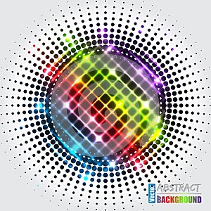 Abstract halftone background with rainbow cross