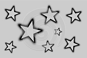 Abstract halftone background with triangle shape pattern, black and white dots design