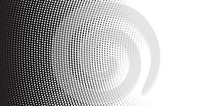 Abstract halftone black and white vector background. Grunge effect dotted pattern. Vector graphic for web business designs