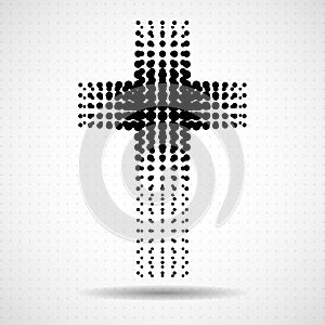 Abstract halftone cross. Christian Symbol