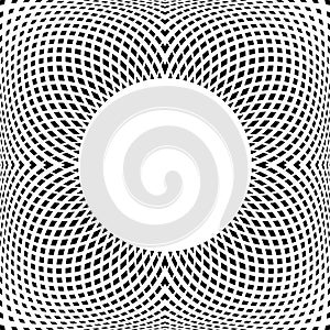 Abstract Halftone 3D Radial Geometric Pattern
