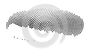 Abstract Halftone Dot Gradient Pattern with Irregular Shape, vector design Generative AI