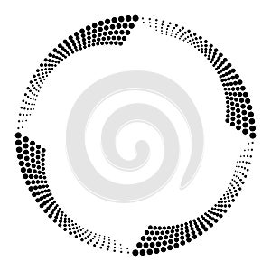 Abstract halftone dots circle background. Creative geometric round ornament pattern