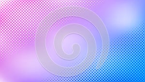 Vector Blue, Purple and Pink Gradient Background with Halftone Dots Pattern