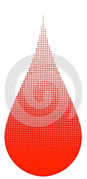 Abstract halftone drop of red blood. Vector illustration EPS 10.