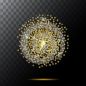 Abstract Halftone gold glitter Design circle Elements, vector illustration, logo