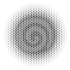 Abstract halftone gradient background circle of squares in hexagoal arrangement. Simple stylish modern design vector