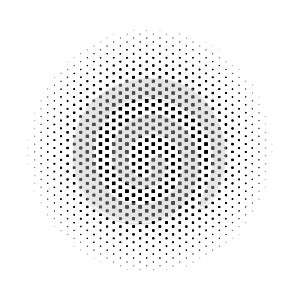 Abstract halftone gradient background circle of squares in hexagonal arrangement. Simple stylish modern design vector