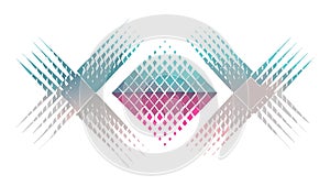 Abstract Halftone Gradient Geometric Triangles, vector design Generative AI