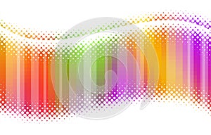 Abstract halftone multicolor waves