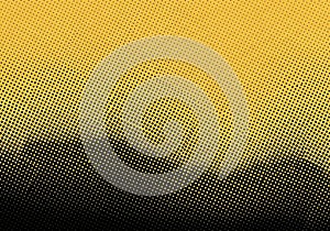 Abstract halftone pattern featuring a gradient from yellow to black. The design is