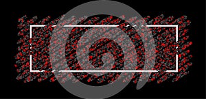 Abstract halftone red and black daub background