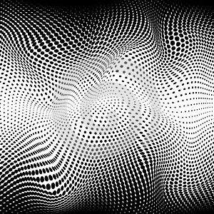 Abstract Halftone Texture. Dotted Gradient Distort Concept. Vector Background