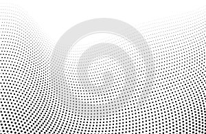 Abstract halftone wave background. Vector curves slanting, waved lines pattern