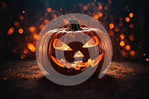 Abstract Halloween jackolantern decoration background. ai generative