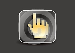 Abstract hand cursor button