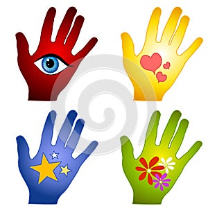 Abstract Hand Designs Clip Art