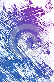 Abstract hand drawn blue and violet watercolor background, raster illustration