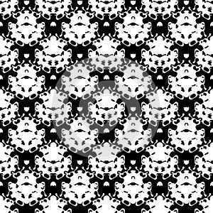 Abstract hand drawn painted monochrome seamless pattern