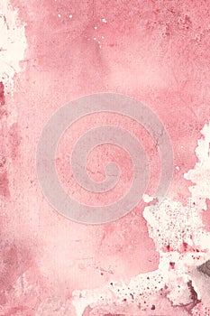 Abstract hand drawn ped and pink watercolor background, raster illustration