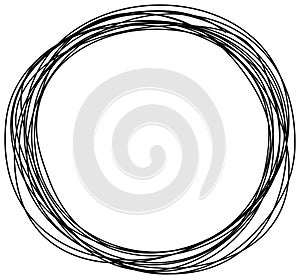 Abstract hand drawn scribble doodle circle