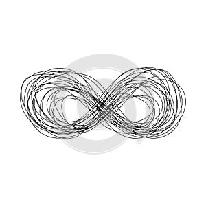 Abstract hand drawn sketch scribble infinity sign