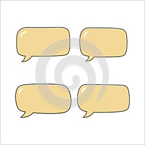 Abstract hand drawn speech bubble isolated vector illustration