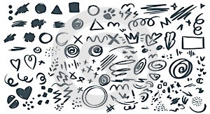 Abstract hand drawn vector symbols set