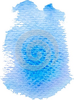 Abstract hand drawn watercolor blue stain background vector